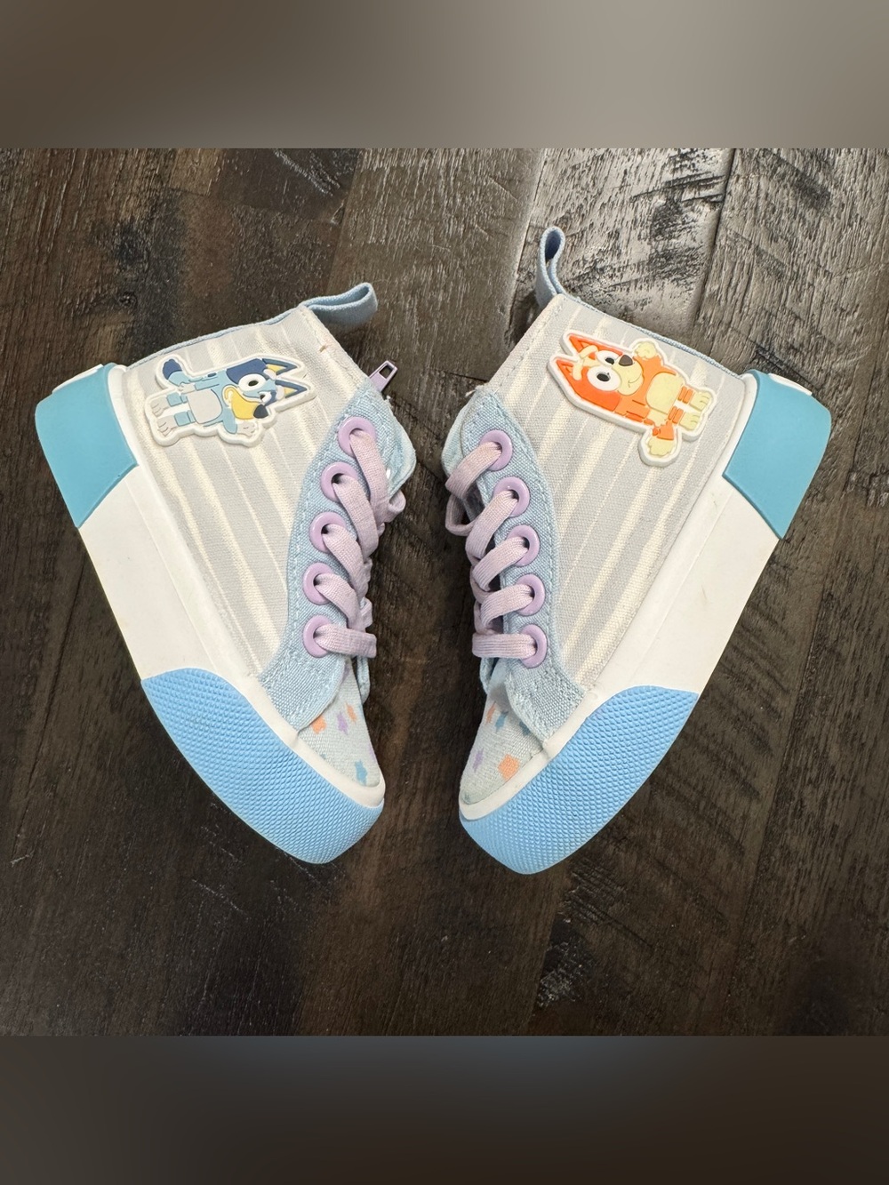 5.0 Toddler Bluey and Bingo Light Blue and Purple High-Top Sneakers - Ground Up